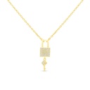 Sterling Silver 925 Necklace Gold Plated Embedded With White CZ