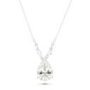 Sterling Silver 925 Necklace Rhodium Plated Embedded With Yellow Zircon And White CZ