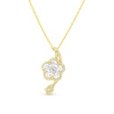 Sterling Silver 925 Necklace Gold Plated Embedded With White CZ