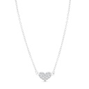 Sterling Silver 925 Necklace Rhodium Plated Embedded With White CZ