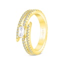 Sterling Silver 925 Ring Gold Plated Embedded With White CZ