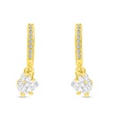 Sterling Silver 925 Earring Gold Plated Embedded With White CZ