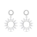 Sterling Silver 925 Earring Rhodium Plated Embedded With White CZ