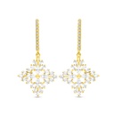 Sterling Silver 925 Earring Gold Plated Embedded With White CZ