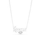 Sterling Silver 925 Necklace Rhodium Plated Embedded With White CZ