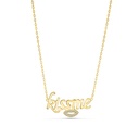 Sterling Silver 925 Necklace Gold Plated Embedded With White CZ