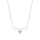 Sterling Silver 925 Necklace Rhodium Plated Embedded With White CZ