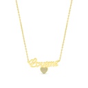 Sterling Silver 925 Necklace Gold Plated Embedded With White CZ