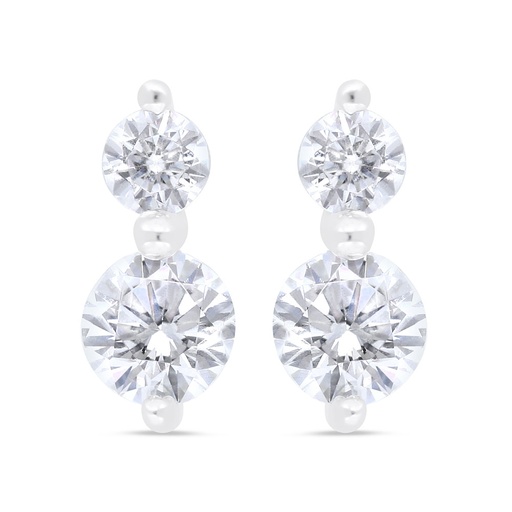 [EAR01WCZ00000B875] Sterling Silver 925 Earring Rhodium Plated Embedded With White Zircon 