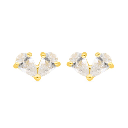 [EAR02WCZ00000B948] Sterling Silver 925 Earring Golden Plated Embedded With White Zircon