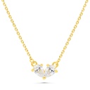 Sterling Silver 925 Necklace Golden Plated Embedded With White Zircon