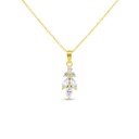 Sterling Silver 925 Necklace Gold Plated Embedded With White Zircon