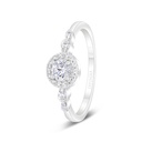 Sterling Silver 925 Ring Rhodium Plated Embedded With White Zircon