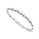 Sterling Silver 925 Bracelet Embedded With Natural Processed Turquoise And Marcasite Stones