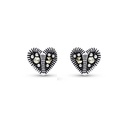 Sterling Silver 925 Earring Embedded With Marcasite Stones