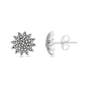 Sterling Silver 925 Earring Embedded With Marcasite Stones