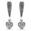 Sterling Silver 925 Earring Embedded With Marcasite Stones