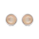 Sterling Silver 925 Earring Embedded With Natural Pink Shell