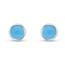 Sterling Silver 925 Earring Embedded With Natural Processed Turquoise