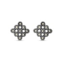 Sterling Silver 925 Earring Embedded With Marcasite Stones