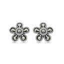 Sterling Silver 925 Earring Embedded With Marcasite Stones