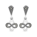 Sterling Silver 925 Earring Embedded With Marcasite Stones