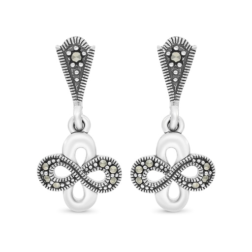 [EAR04MAR00000A161] Sterling Silver 925 Earring Embedded With Marcasite Stones