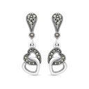 Sterling Silver 925 Earring Embedded With Marcasite Stones