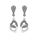 Sterling Silver 925 Earring Embedded With Marcasite Stones