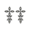 Sterling Silver 925 Earring Embedded With Marcasite Stones