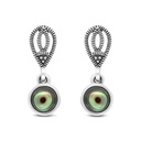 Sterling Silver 925 Earring Embedded With Natural Blue Shell