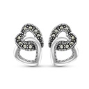 Sterling Silver 925 Earring Embedded With Marcasite Stones