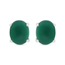 Sterling Silver 925 Earring Embedded With Natural Green Agate