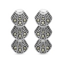 Sterling Silver 925 Earring Embedded With Marcasite Stones