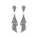 Sterling Silver 925 Earring Embedded With Marcasite Stones