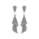 Sterling Silver 925 Earring Embedded With Marcasite Stones