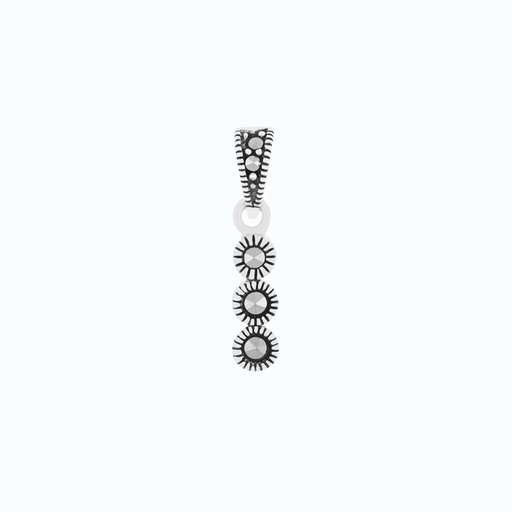 [PND04MAR00000A195] Sterling Silver 925 Pendant Embedded With Marcasite Stones