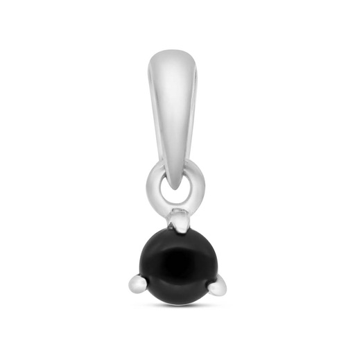 [PND0400000ONXA503] Sterling Silver 925 Pendant Embedded With Natural Black Agate And Marcasite Stones