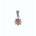 Sterling Silver 925 Pendant Embedded With Natural Aqiq And Marcasite Stones