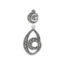 Sterling Silver 925 Pendant Embedded With Marcasite Stones