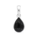 Sterling Silver 925 Pendant Embedded With Natural Black Agate And Marcasite Stones