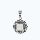 Sterling Silver 925 Pendant Embedded With Natural White Shell And Marcasite Stones