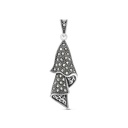 Sterling Silver 925 Pendant Embedded With Marcasite Stones