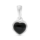 Sterling Silver 925 Pendant Embedded With Natural Black Agate And Marcasite Stones