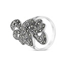 Sterling Silver 925 Ring Embedded With Marcasite Stones