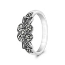 Sterling Silver 925 Ring Embedded With Marcasite Stones