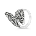 Sterling Silver 925 Ring Embedded With Marcasite Stones 