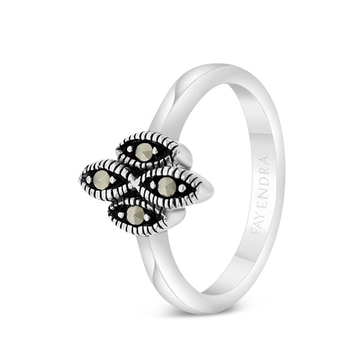 Sterling Silver 925 Ring Embedded With Marcasite Stones