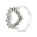 Sterling Silver 925 Ring Embedded With Marcasite Stones