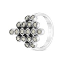 Sterling Silver 925 Ring Embedded With Marcasite Stones